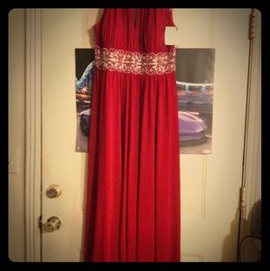 Sleeveless Keyhole beaded waist Jersey dress